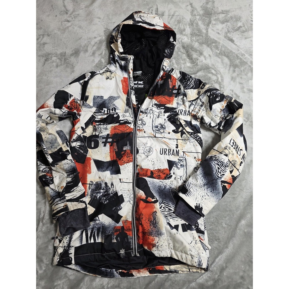 WK Interact x Ride Snowboards Men's Small All Over Print Full Zip Hooded Jacket